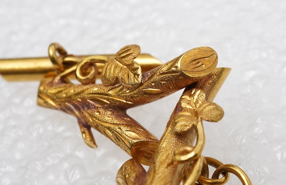 A Victorian pair of gold cufflinks, late 19th century